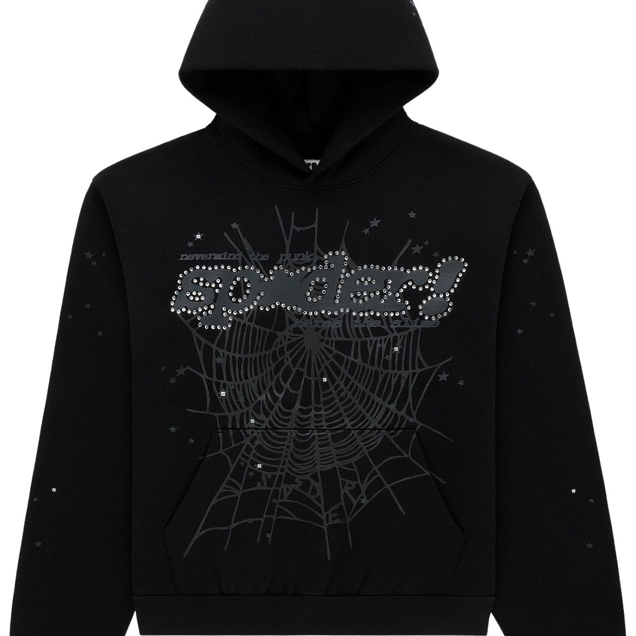 Sp5der Rhinestone OG Web V2 Hoodie – Black