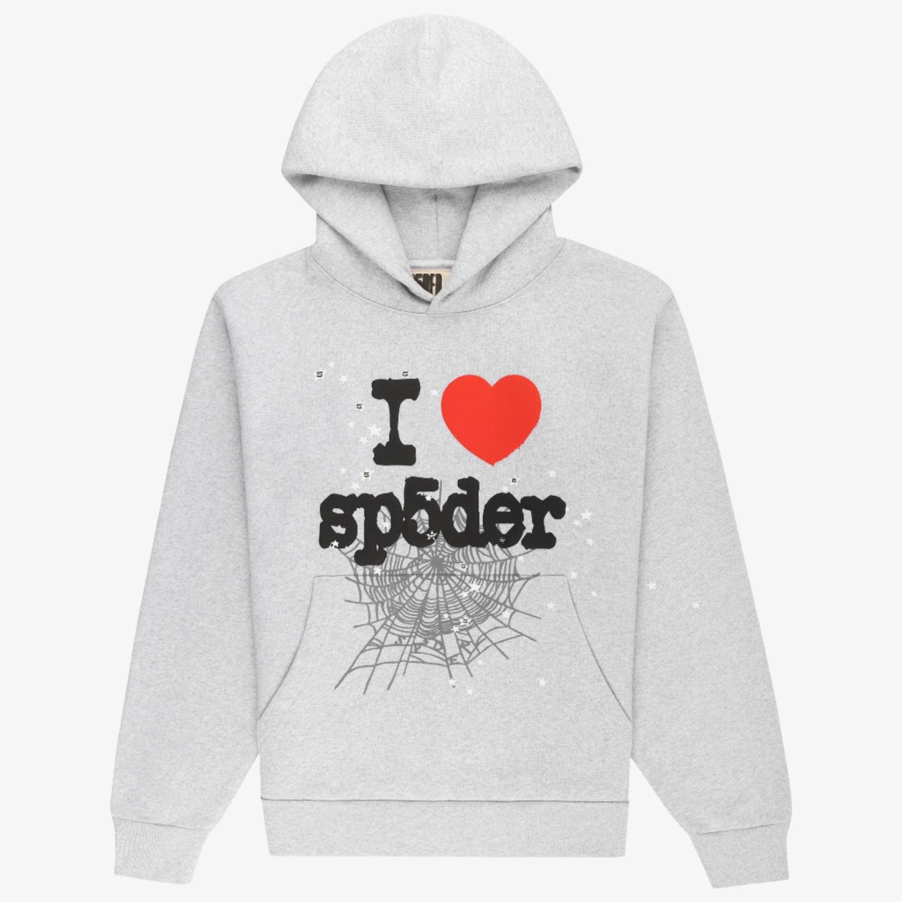 Sp5der “I Love” Souvenir Hoodie – Grey